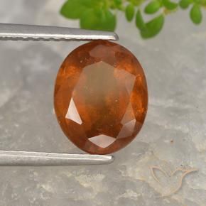 2.68 ct Orange Hessonite Garnet Stone, Natural Hessonite Garnet in Oval Facet Shape for Sale