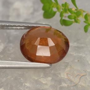 Hessonite Garnet Gemstone in 9.3 x 7.6 mm Size for Sale, Hessonite Garnet Stone in Amber Orange Color
