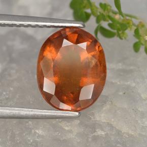 2.95 ct Orange Hessonite Garnet Stone, Natural Hessonite Garnet in Oval Facet Shape for Sale