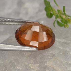 Hessonite Garnet Gemstone in 9.6 x 7.8 mm Size for Sale, Hessonite Garnet Stone in Medium Orange Color