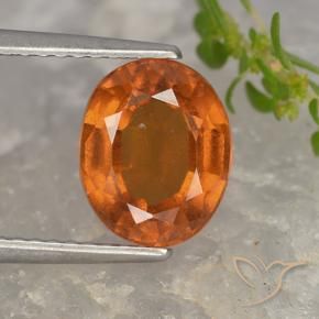 2.67 ct Orange Hessonite Garnet Stone, Natural Hessonite Garnet in Oval Facet Shape for Sale