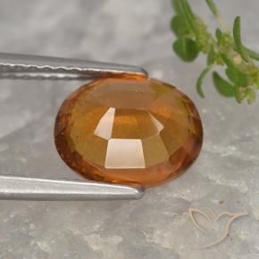 Hessonite Garnet Gemstone in 9.1 x 7.4 mm Size for Sale, Hessonite Garnet Stone in Medium Orange Color