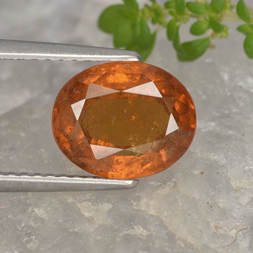 2.58ct Natural Deep Orange Hessonite Garnet, Oval, VS-SI