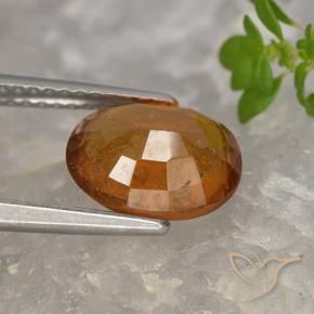 Hessonite Garnet Gemstone in 9.5 x 7.8 mm Size for Sale, Hessonite Garnet Stone in Deep Orange Color