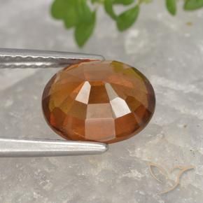 Hessonite Garnet Gemstone in 9.1 x 7.6 mm Size for Sale, Hessonite Garnet Stone in Medium-Dark Orange Color