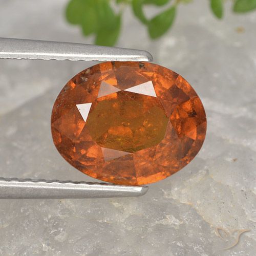 2.80ct Natural Medium-Dark Orange Hessonite Garnet, Oval, VS-SI