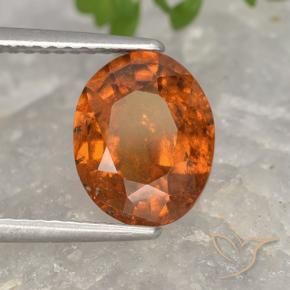 2.80 ct Orange Hessonite Garnet Stone, Natural Hessonite Garnet in Oval Facet Shape for Sale