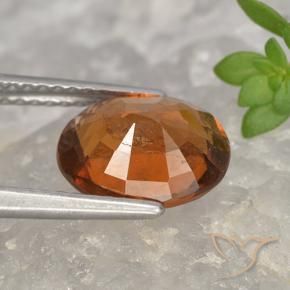 Hessonite Garnet Gemstone in 10 x 8 mm (calibrated) Size for Sale, Hessonite Garnet Stone in Medium-Dark Orange Color