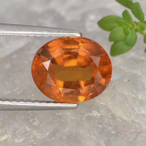 2.68ct Natural Medium Orange Hessonite Garnet, Oval, VS-SI