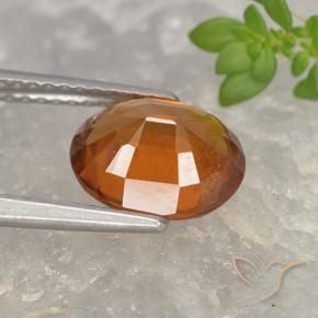 Hessonite Garnet Gemstone in 9.3 x 7.7 mm Size for Sale, Hessonite Garnet Stone in Medium Orange Color