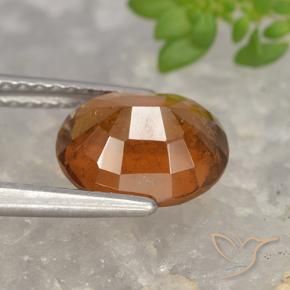 Hessonite Garnet Gemstone in 9 x 7 mm (calibrated) Size for Sale, Hessonite Garnet Stone in Reddish Orange Color
