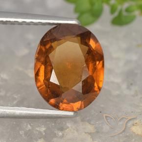 2.36 ct Orange Hessonite Garnet Stone, Natural Hessonite Garnet in Oval Facet Shape for Sale