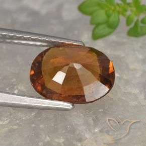 Hessonite Garnet Gemstone in 9.6 x 7.6 mm Size for Sale, Hessonite Garnet Stone in Medium-Dark Orange Color