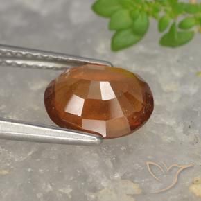 Hessonite Garnet Gemstone in 8.9 x 7.4 mm Size for Sale, Hessonite Garnet Stone in Medium-Dark Orange Color