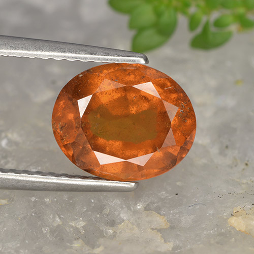 Medium Orange Hessonite Garnet Gem - 2.8ct Oval Facet (ID: 496797)