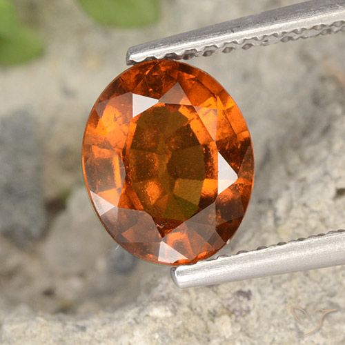 2.07ct Natural Medium-Dark Orange Hessonite Garnet, Oval, VS-SI