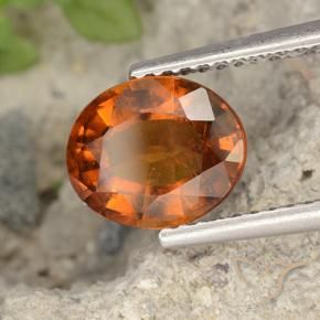 2.07 ct Orange Hessonite Garnet Stone, Natural Hessonite Garnet in Oval Facet Shape for Sale