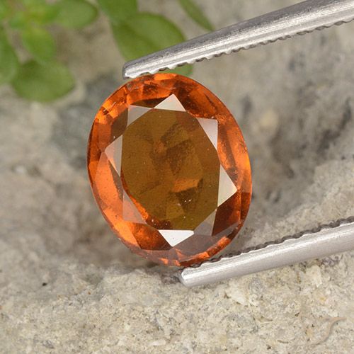 2.10ct Natural Deep Orange Hessonite Garnet, Oval, VS