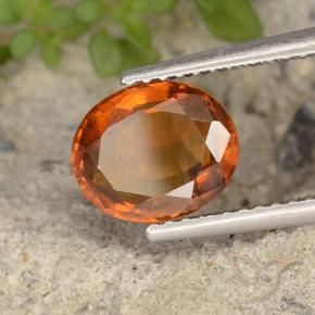2.10 ct Orange Hessonite Garnet Stone, Natural Hessonite Garnet in Oval Facet Shape for Sale