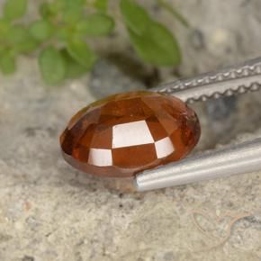 Hessonite Garnet Gemstone in 8.9 x 7.3 mm Size for Sale, Hessonite Garnet Stone in Deep Orange Color