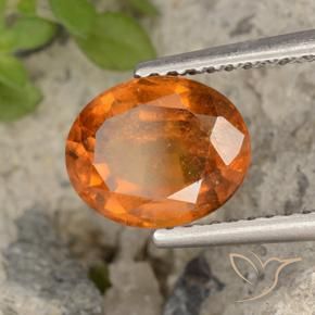2.23 ct Orange Hessonite Garnet Stone, Natural Hessonite Garnet in Oval Facet Shape for Sale