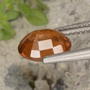 Hessonite Garnet Gemstone in 9 x 7 mm (calibrated) Size for Sale, Hessonite Garnet Stone in Deep Orange Color