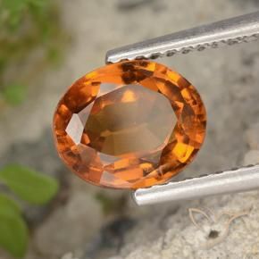 1.96 ct Orange Hessonite Garnet Stone, Natural Hessonite Garnet in Oval Facet Shape for Sale