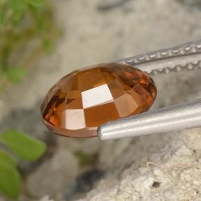Hessonite Garnet Gemstone in 8.3 x 6.8 mm Size for Sale, Hessonite Garnet Stone in Medium-Dark Orange Color