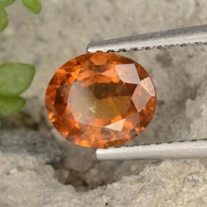 1.81 ct Orange Hessonite Garnet Stone, Natural Hessonite Garnet in Oval Facet Shape for Sale
