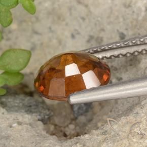 Hessonite Garnet Gemstone in 8 x 6.9 mm Size for Sale, Hessonite Garnet Stone in Medium-Dark Orange Color