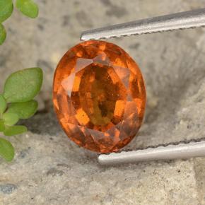 Medium-Dark Orange Гранат Гессонит Камень - 2.7ct Фасетный Овал (ID: 497055)