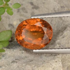 2.65 ct Orange Hessonite Garnet Stone, Natural Hessonite Garnet in Oval Facet Shape for Sale