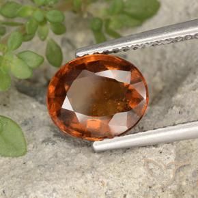2.40 ct Orange Hessonite Garnet Stone, Natural Hessonite Garnet in Oval Facet Shape for Sale