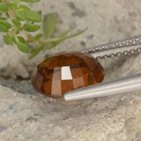 Hessonite Garnet Gemstone in 8.9 x 7.5 mm Size for Sale, Hessonite Garnet Stone in Deep Orange Color