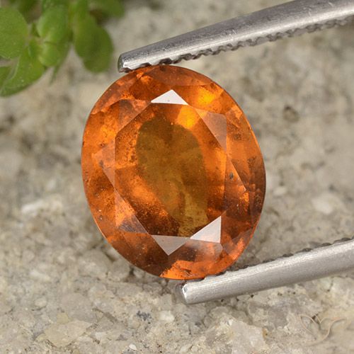 2.23ct Natural Deep Orange Hessonite Garnet, Oval, VS-SI