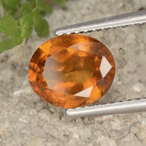 2.23 ct Orange Hessonite Garnet Stone, Natural Hessonite Garnet in Oval Facet Shape for Sale