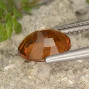 Hessonite Garnet Gemstone in 8.8 x 7.3 mm Size for Sale, Hessonite Garnet Stone in Deep Orange Color