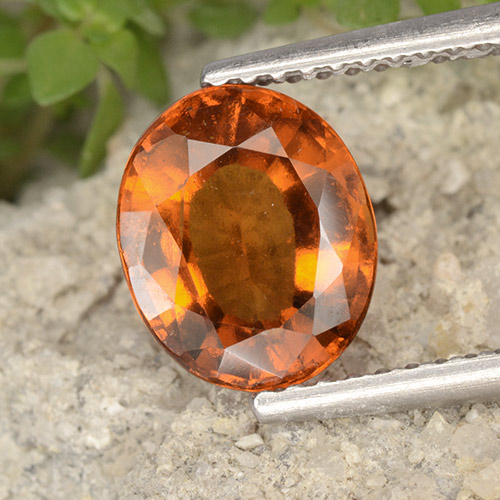 Medium-Dark Orange Гранат Гессонит Камень - 2.4ct Фасетный Овал (ID: 497059)