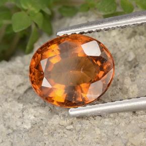 2.36 ct Orange Hessonite Garnet Stone, Natural Hessonite Garnet in Oval Facet Shape for Sale