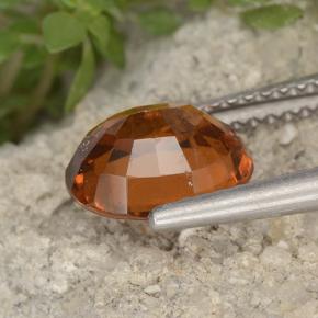 Hessonite Garnet Gemstone in 8.9 x 7.4 mm Size for Sale, Hessonite Garnet Stone in Medium-Dark Orange Color