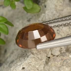 Hessonite Garnet Gemstone in 8.5 x 6.8 mm Size for Sale, Hessonite Garnet Stone in Deep Orange Color