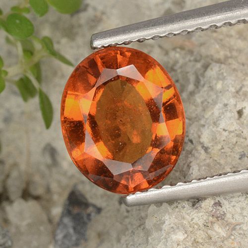 2.33ct Natural Amber Orange Hessonite Garnet, Oval, VS-SI