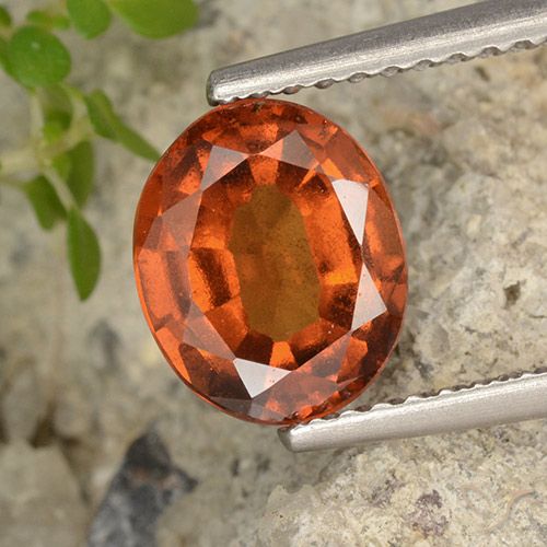 1.99ct Natural Deep Orange Hessonite Garnet, Oval, VS