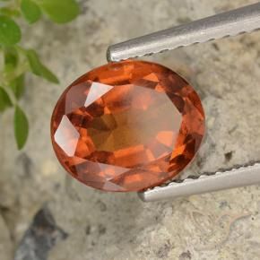 1.99 ct Orange Hessonite Garnet Stone, Natural Hessonite Garnet in Oval Facet Shape for Sale