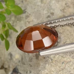 Hessonite Garnet Gemstone in 8.4 x 7 mm Size for Sale, Hessonite Garnet Stone in Deep Orange Color