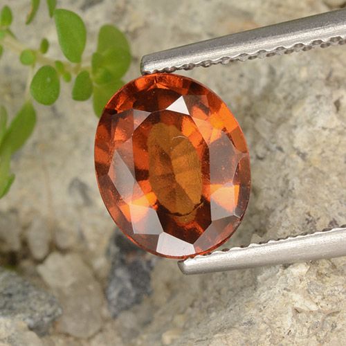 2.07ct Natural Amber Orange Hessonite Garnet, Oval, VVS-VS