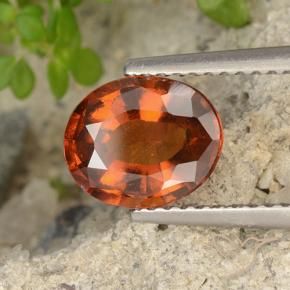 2.07 ct Orange Hessonite Garnet Stone, Natural Hessonite Garnet in Oval Facet Shape for Sale