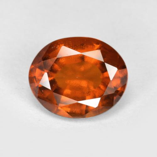 Deep Orange Hessonite Garnet Gem - 2.1ct Oval Facet (ID: 497066)