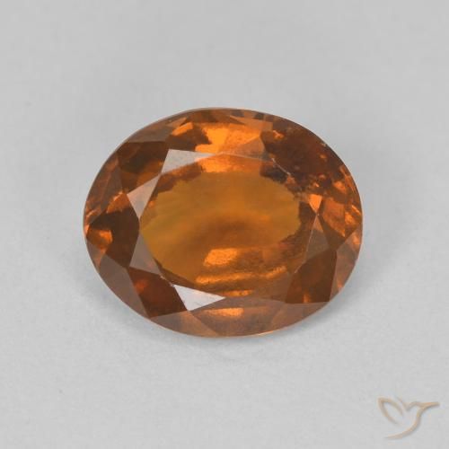 2.35ct Natural Medium Orange Hessonite Garnet, Oval, VVS-VS