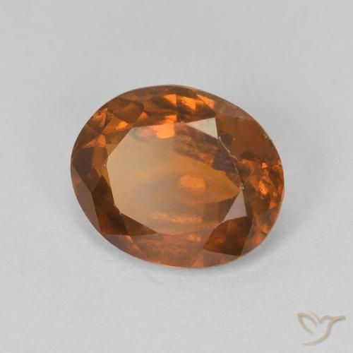 2.35 ct Orange Hessonite Garnet Stone, Natural Hessonite Garnet in Oval Facet Shape for Sale
